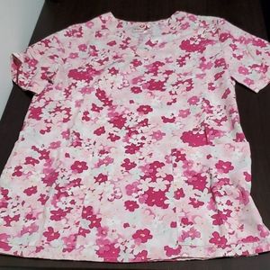 Floral scrub top XS
